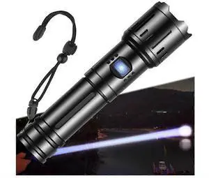 Ecocleanpath 100000 Lumen Rechargeable LED Flashlight, Super Bright Tactical Torch with Zoom & 26650 Battery