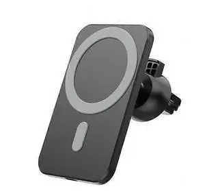 Ecocleanpath Magnetic Car Air Vent Phone Holder & Wireless Charger, 15W Fast Charging for iPhone 16/15/14/13/12, MagSafe Compatible (Black)
