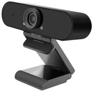 Ecocleanpath Full HD 1080p Webcam with Privacy Cover & Dual Mics, Auto Light Correction, USB Computer Camera (Black)