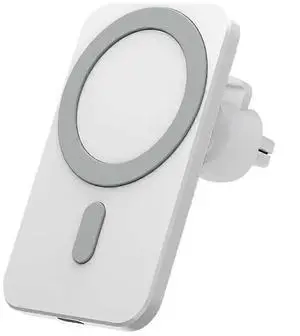 Ecocleanpath MagSafe Car Vent Mount & 15W Wireless Charger for iPhone 16-12 | Fast Magnetic Phone Holder (White)