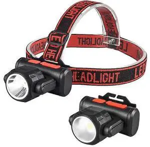 Ecocleanpath Motion Sensor Headlamp, 6 Modes USB Rechargeable LED Headlight with Red/White Light (Black)