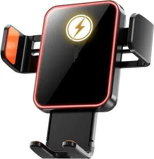 Ecocleanpath 15W Wireless Fast Charging Magnetic Car Phone Holder with Infrared Sensor - Black Air Vent Mount