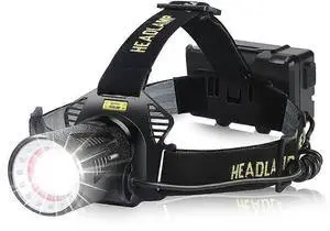 Ecocleanpath 110,000 Lumens LED Head Torch with Motion Sensor, Rechargeable, Zoomable, 4 Modes, Waterproof (Black) Ecocleanpath 110,000 Lumens LED Head Torch with Motion Sensor, Rechargeable, Zoomable, 4 Modes, Waterproof (Black)