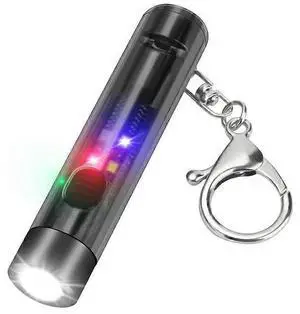 Ecocleanpath Rechargeable LED Flashlight with UV & Red/Blue Light, 500 Lumens, Keyring, USB-C, IPX4 Waterproof for Camping & Emergencies