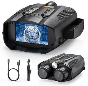 Ecocleanpath 4K Night Vision Goggles with 32GB Card, 1315ft Range, Rechargeable & Waterproof (Black)