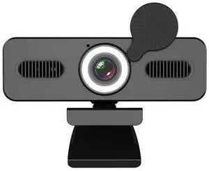 Ecocleanpath 1080P HD Webcam with Microphone & Privacy Cover, 120° Wide Angle USB Computer Camera (Black)