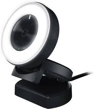 Ecocleanpath Streaming Webcam with Ring Light & Microphone - 1080p HD, Autofocus, Adjustable Brightness (Black)