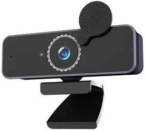 Ecocleanpath 4K Webcam with Privacy Cover & Noise-Canceling Mic - 3-in-1 USB Camera for PC/Laptop (Black)