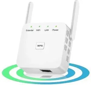Ecocleanpath 2024 WiFi Extender Booster, 9860 Sq.ft Coverage for 60 Devices, Ethernet Port, Quick Setup (White)