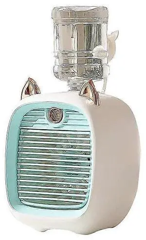 Ecocleanpath Portable Fan with Nano Spray, 3-Speed Brushless Motor, 2400mAh Battery, Blue - Long-Lasting Cooling