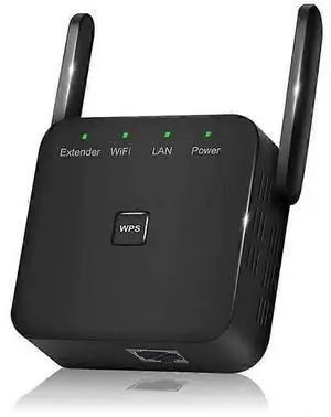 Ecocleanpath 2024 WiFi Extender Booster - Up to 9860 Sq.ft Coverage, 60 Devices, Ethernet Port, Quick Setup (Black)