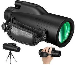 Ecocleanpath 12x50 High Power Monocular with Smartphone Adapter & Tripod for Bird Watching, Camping, Travel