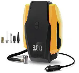 Ecocleanpath P504 Portable Tire Inflator 150PSI, 12V DC Auto Air Compressor with LED Light & Digital Display
