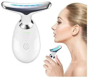 Ecocleanpath White Double Chin Face Massager with 45°C Heat & 3 Modes for Lifting, Tightening Skin