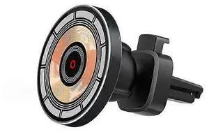 Ecocleanpath 15W Magnetic Wireless Car Charger Holder with Auto-Alignment & 360° Rotation for iPhone 15/14/13/12 Series (Black)