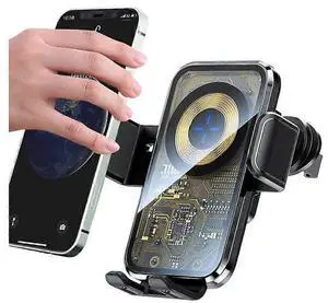 Ecocleanpath 15W Super Magnetic Car Phone Holder & Wireless Charger | Fast Charging Bracket, Black