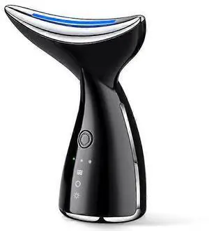 Ecocleanpath Black Electric Facial Massager with Heat & 3 LED Lights, 3 Modes for Anti-Aging Skin Tightening & Neck Toning Ecocleanpath Black Electric Facial Massager with Heat & 3 LED Lights, 3 Modes for Anti-Aging Skin Tightening & Neck Toning