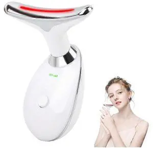 Ecocleanpath Triple Action Neck & Face Lift Device with 3 Modes, Rechargeable, White | Home Spa Beauty Tool