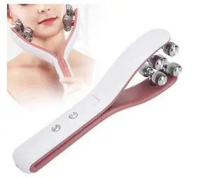 Ecocleanpath White RF EMS Face Massager - Anti-Wrinkle V-Shape Roller for Full Body Lifting & Double Chin Reduction