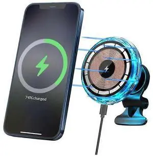 Ecocleanpath Upgraded Wireless Magnetic Car Charger for iPhone 15/14/13/12 Series, Auto-Alignment & 10W Fast Charging (Black)