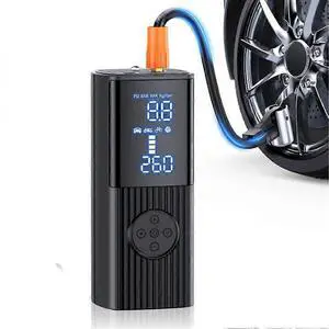 Ecocleanpath 180PSI Portable Tire Inflator with LCD Display, 3X Fast Inflation for Car, Bike, Motorcycle