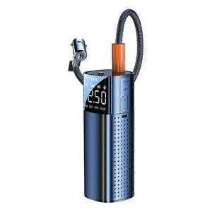 Ecocleanpath 150PSI Cordless Tire Inflator, 2x Faster Portable Air Compressor with LED Light for Car, Bike, Ball - Black