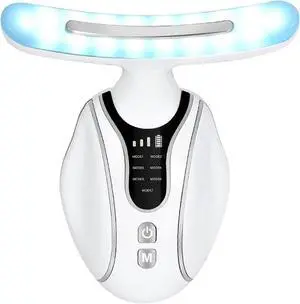 Ecocleanpath Portable Skin Tightening Device, 7 Massage Modes for Face & Neck Lifting, EMS Anti-Wrinkle Massager (White)
