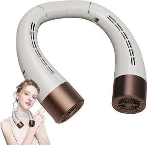 Ecocleanpath White Portable Fan with 5 Speeds & 180° Surround Cooling | Long Battery Life