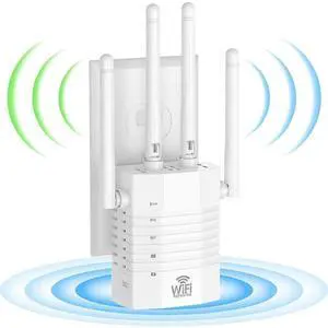 Ecocleanpath 1200Mbps WiFi Extender, Covers 12,880 Sq.Ft & 105 Devices, Dual-Band Booster for Home/Outdoor (White) Ecocleanpath 1200Mbps WiFi Extender, Covers 12,880 Sq.Ft & 105 Devices, Dual-Band Booster for Home/Outdoor (White)