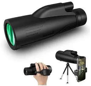 Ecocleanpath 2023 12X50 HD Monocular Telescope with Phone Adapter & Tripod, BAK4 Prism, Waterproof for Adults