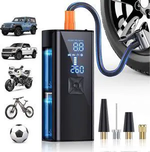 Ecocleanpath 150PSI Cordless Tire Inflator, 8000mAh Portable Air Compressor with Digital Gauge for Car & Bike