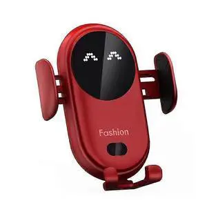 Ecocleanpath 15W Qi Fast Wireless Car Charger Mount, Auto Clamping Phone Holder for iPhone & Samsung (Red)
