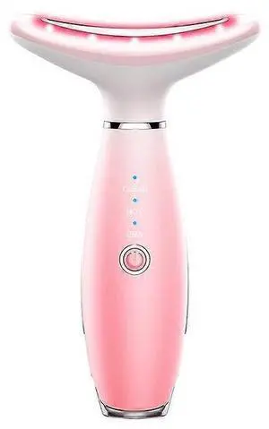 Ecocleanpath Pink 3-in-1 Face & Neck Massager with Heat Therapy, Portable Skin Care Device for Wrinkle Reduction