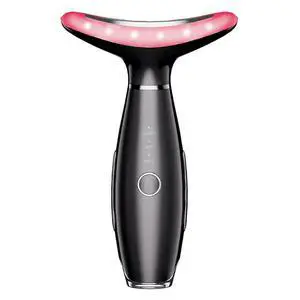 Ecocleanpath 3-in-1 Rechargeable Face Massager for Double Chin & Skin Care - Black | Vibration & Thermal Therapy