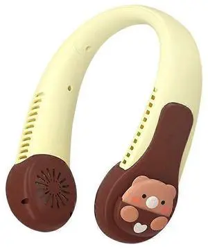 Ecocleanpath Brown Portable Fan, 3-Speed Adjustable, Long-Lasting Battery, Powerful & Quiet Cooling