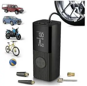 Ecocleanpath TireJuice 150 PSI Portable Air Compressor | Cordless Tire Inflator for Car, Bike, Ball (Black)