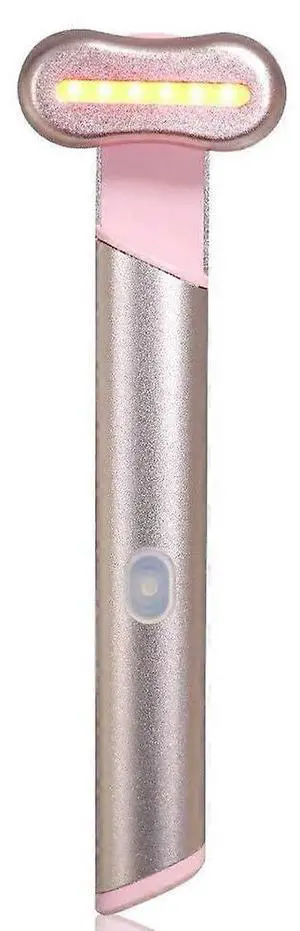 Ecocleanpath Rose Gold EMS Face Massager - Anti-Wrinkle & Double Chin Reducer with Microcurrent & Red/Blue Light