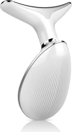 Ecocleanpath White 3-in-1 Face & Neck Massager for Skin Care - Vibration Tension Relief & Rechargeable