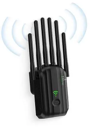 Ecocleanpath 1200Mbps Dual Band WiFi Extender Repeater - 3-in-1 AP Mode, 6 Antennas, Black Ecocleanpath 1200Mbps Dual Band WiFi Extender Repeater - 3-in-1 AP Mode, 6 Antennas, Black