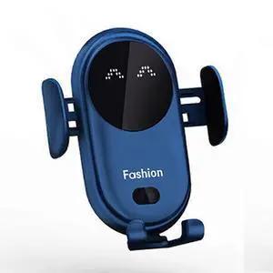 Ecocleanpath 15W Qi Fast Wireless Car Charger Mount, Auto Clamping Phone Holder for iPhone & Samsung (Blue)
