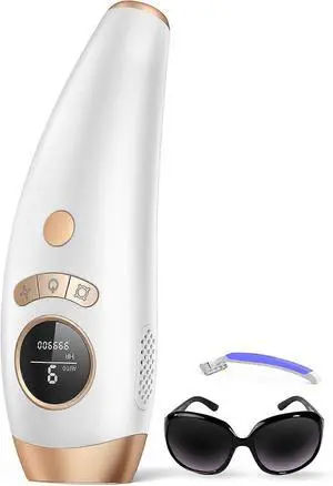 Ecocleanpath White IPL Laser Hair Removal Device for Women & Men, 999,900 Flashes, 9 Levels, Full Body Use