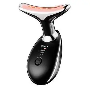 Ecocleanpath Triple Action Facial Massager with Heat - Skin Rejuvenation & Double Chin Sculpting Tool, Black