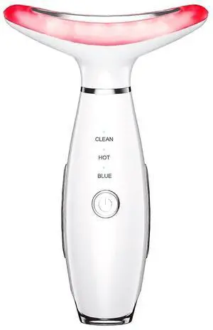 Ecocleanpath 3-in-1 LED Thermal Vibration Face & Neck Massager - Anti-Wrinkle, Firming, Rechargeable Skin Care Device