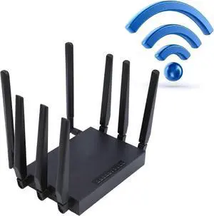 Ecocleanpath Dual Band WiFi6 5G Router with SIM Slot, 8 Antennas & Gigabit Ethernet, 1000Mbps (Black)
