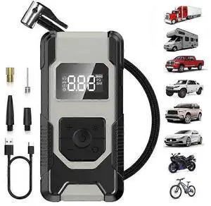 Ecocleanpath 150PSI Cordless Tire Inflator with LCD Display, Portable Air Compressor for Car Tires (Black)