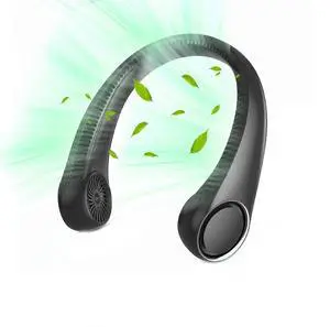 Ecocleanpath Portable Neck Fan, 4000mAh USB Rechargeable, 3-Speed Hands-Free Bladeless Cooling (Black)
