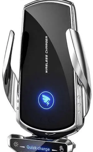 Ecocleanpath 15W Qi Fast Wireless Car Charger & Phone Holder, 360° Rotation, Smart Sensor, Silver