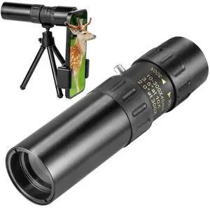 Ecocleanpath 10x-300x Zoom Monocular Telescope with BAK4 Prism & Metal Case, High-Powered for Adults, Tripod & Phone Adapter