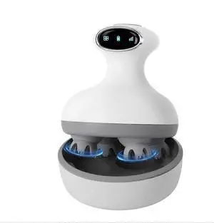 Ecocleanpath Electric Scalp Massager for Hair Growth, 4-in-1 Wireless Head & Face Massager, Waterproof Shower Use (White)