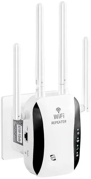 Ecocleanpath Easy Setup WiFi Repeater Extender with Ethernet Port, 2.4GHz Long Range for Home (White) Ecocleanpath Easy Setup WiFi Repeater Extender with Ethernet Port, 2.4GHz Long Range for Home (White)